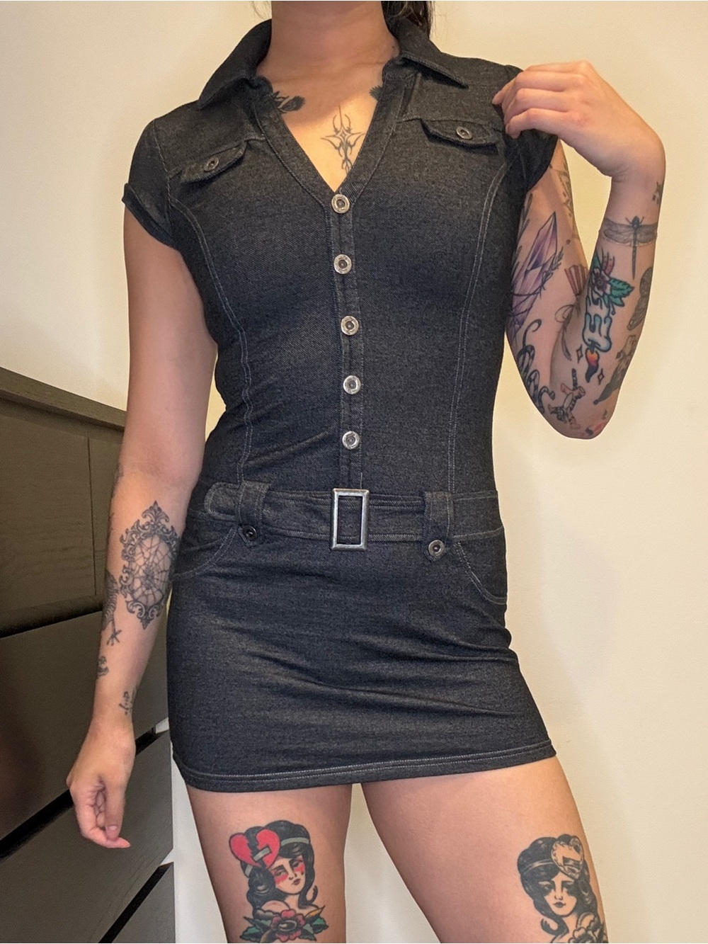 Guess T-shirt Dress with Built In Belt